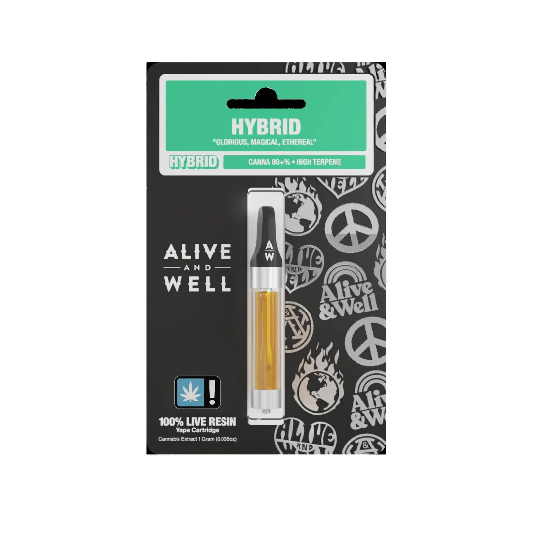 Alive & Well Strawberry Guava hybrid Cannabis Vape — 510 Cartridges Cured Resin from Humboldt County