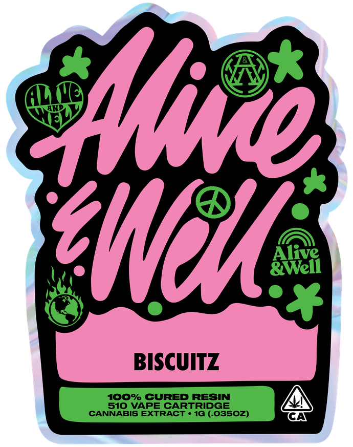 Biscuitz hybrid — Alive & Well Cured Resin Cannabis Vape Cartridge
