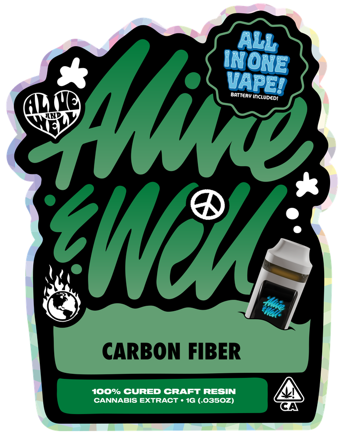 Carbon Fiber sativa — Alive & Well Cured Resin Cannabis Vape Cartridge