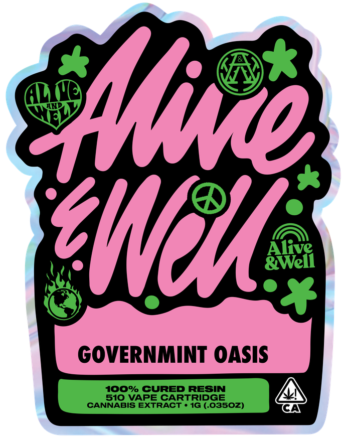 Governmint Oasis hybrid — Alive & Well Cured Resin Cannabis Vape Cartridge