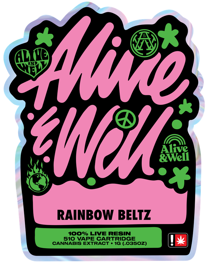 Rainbow Beltz hybrid — Alive & Well Live Resin Cannabis Vape