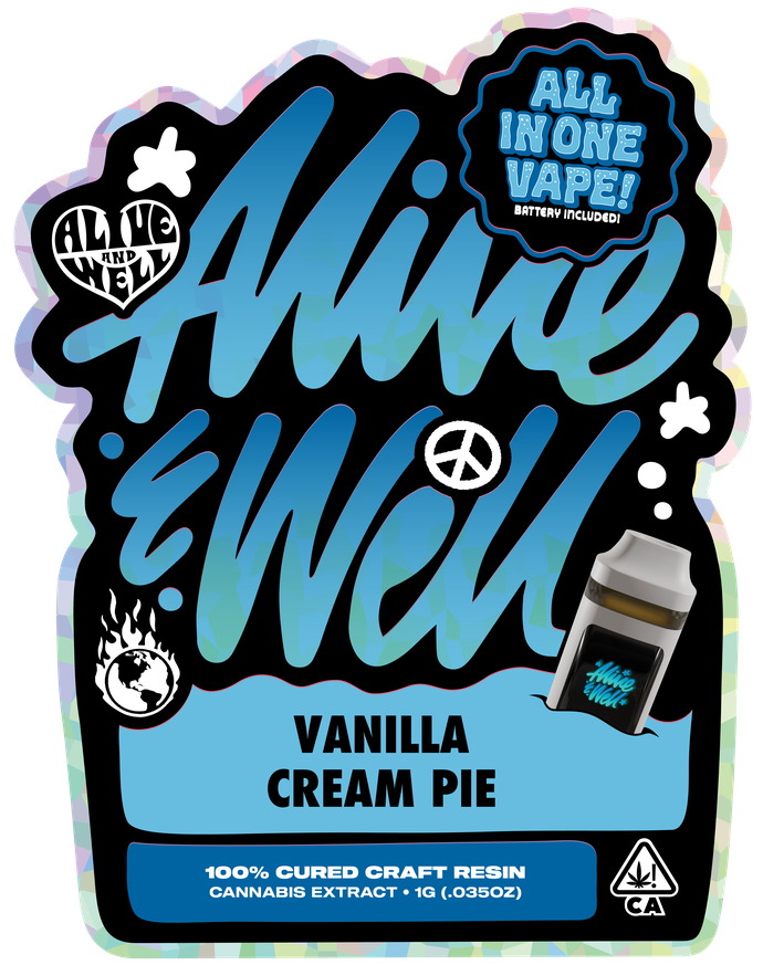 Vanilla Cream Pie indica — Alive & Well Cured Resin Cannabis Vape Cartridge