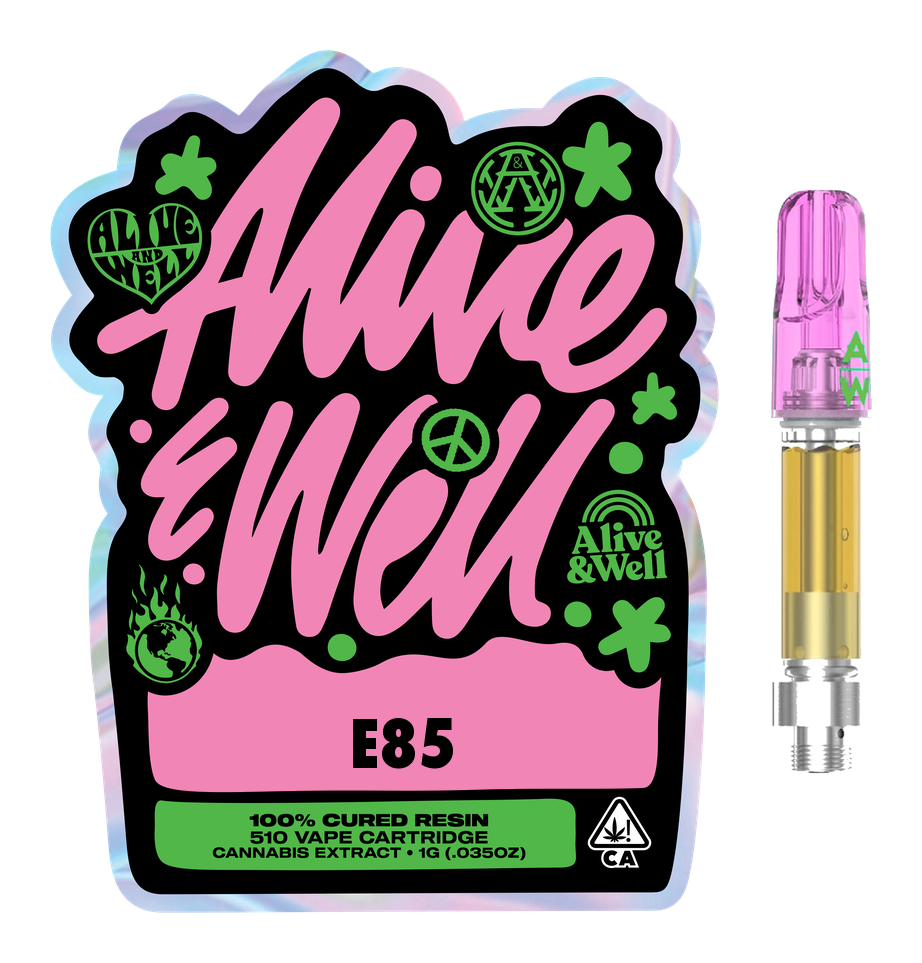E85 hybrid — Alive & Well Cured Resin Cannabis Vape Cartridge with 510 device
