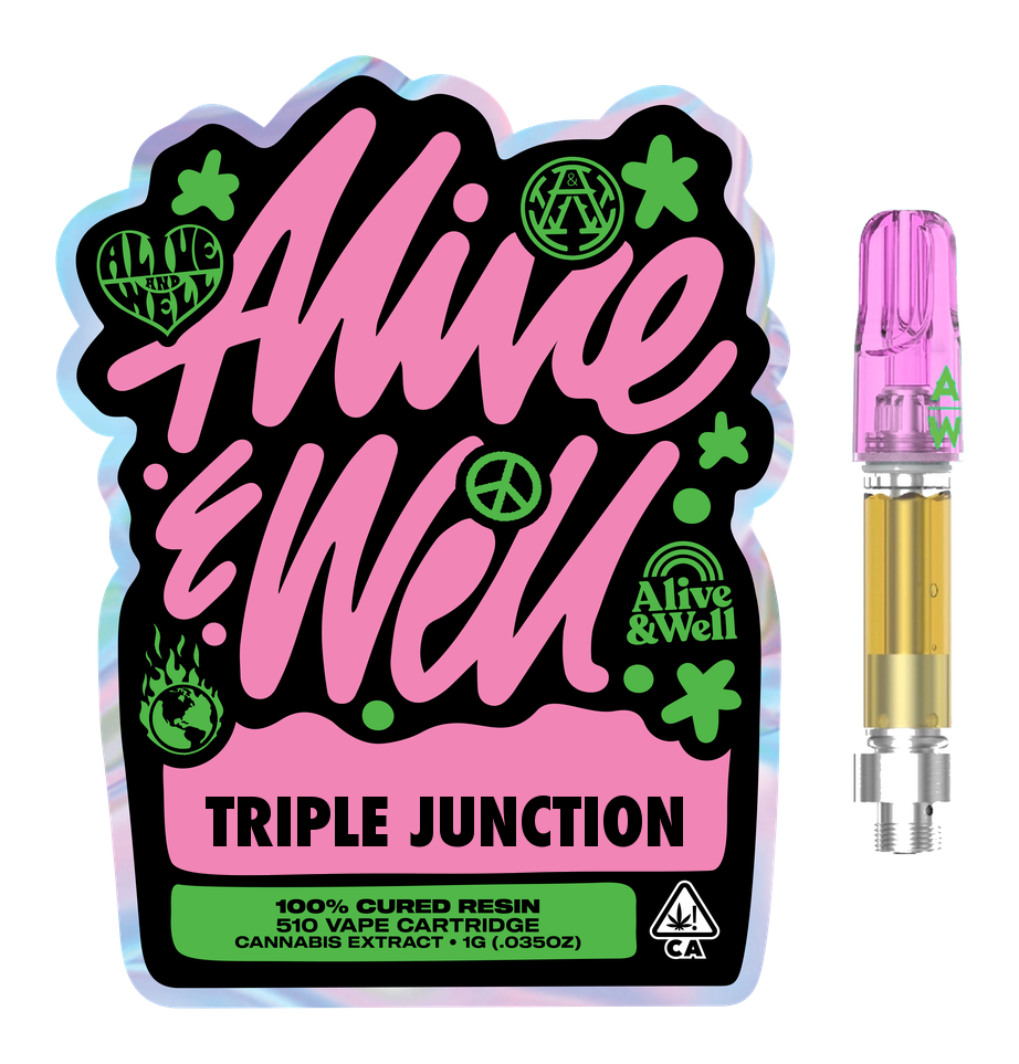 Triple Junction hybrid — Alive & Well Cured Resin Cannabis Vape Cartridge with 510 device